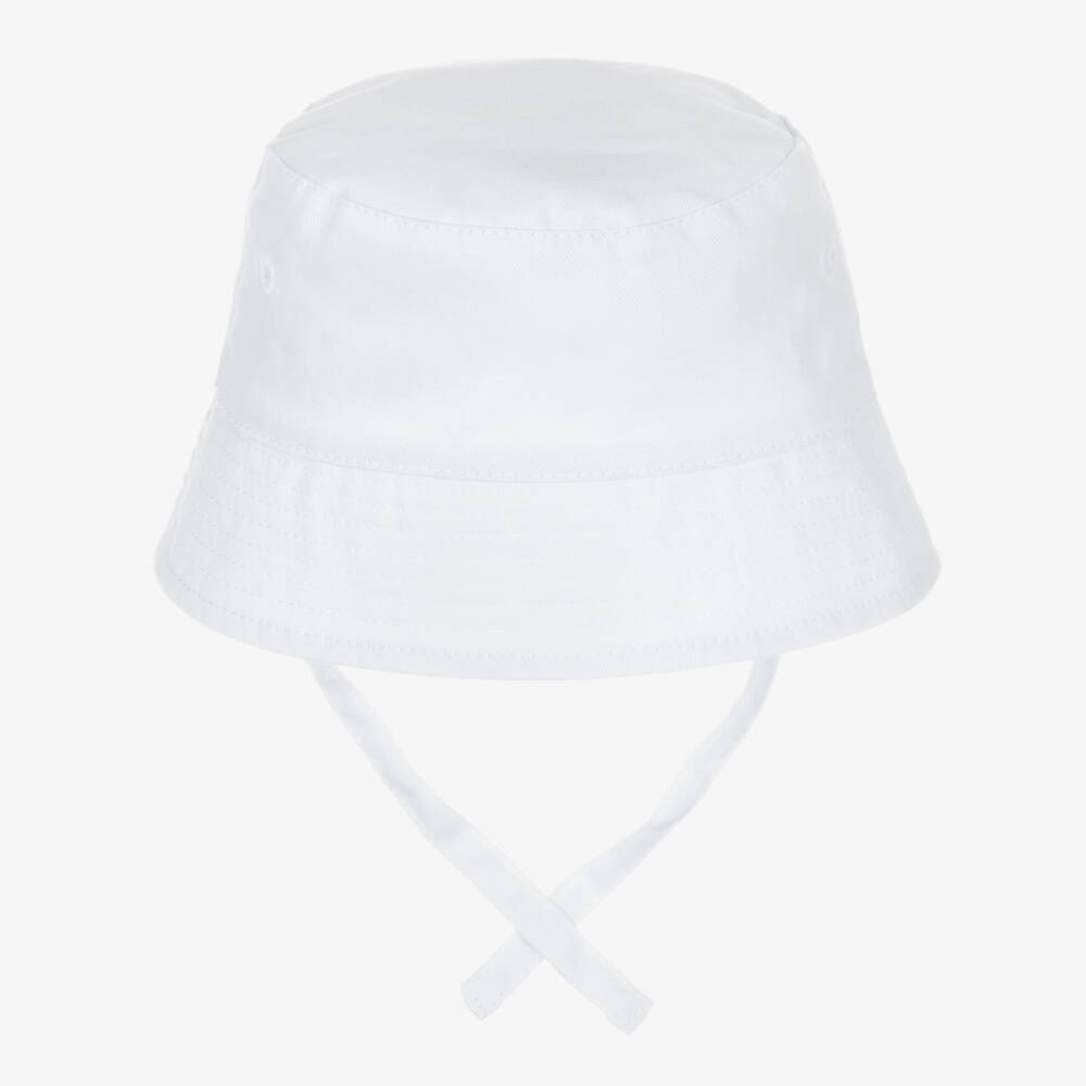 BOSS-Baby Boys White Cotton Twill Sun Hat | Childrensalon Outlet