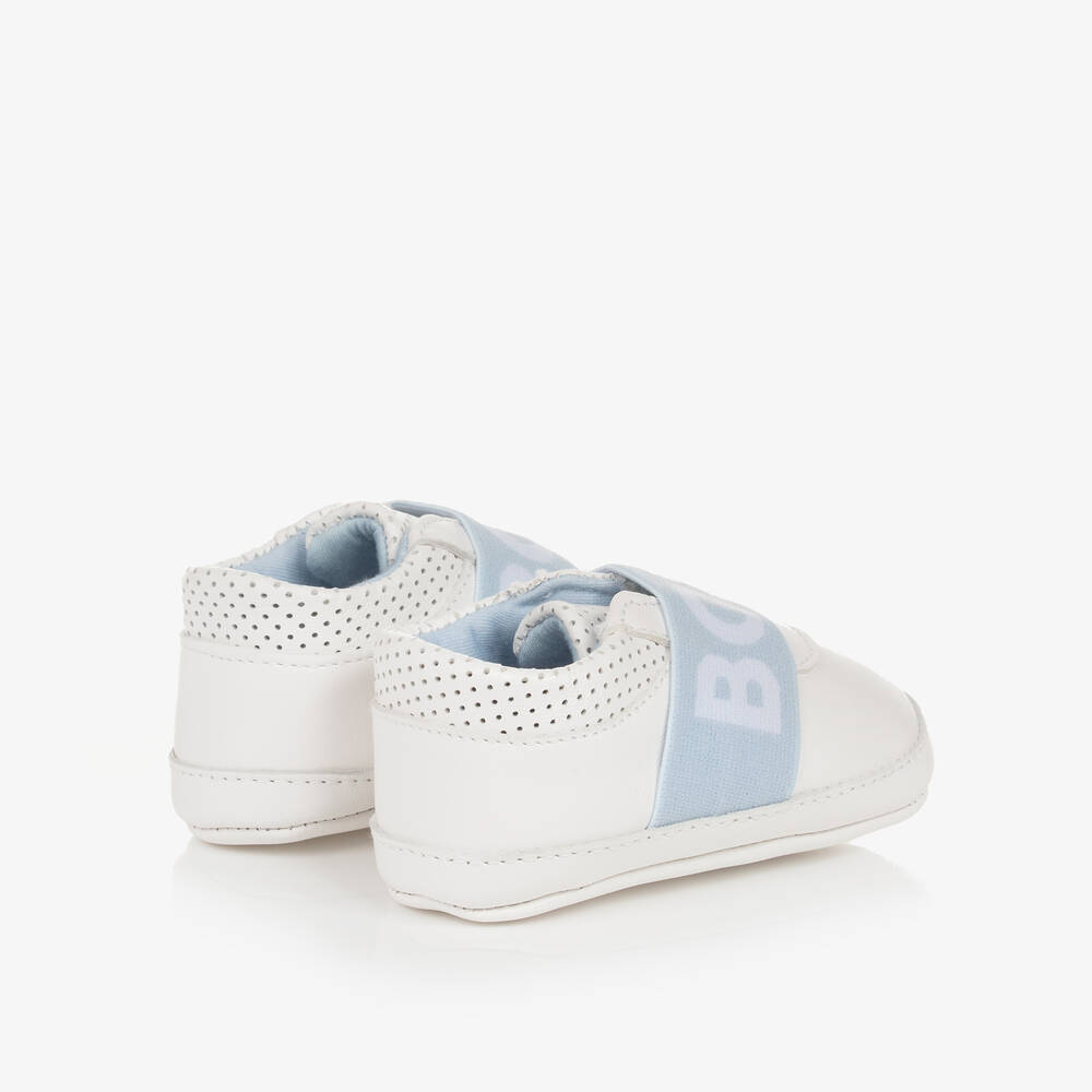 BOSS Baby Boys White Leather Pre Walker Shoes