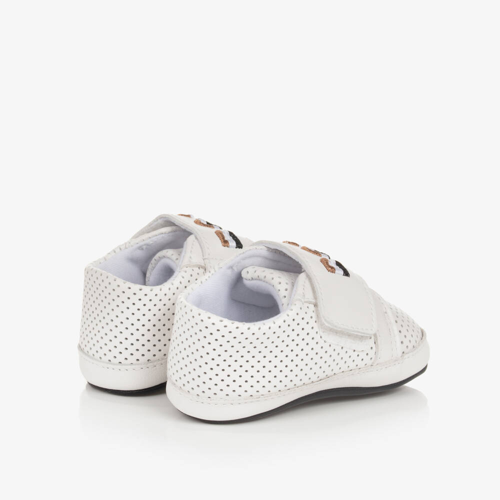BOSS-Baby Boys White Leather Pre-Walker Shoes | Childrensalon Outlet