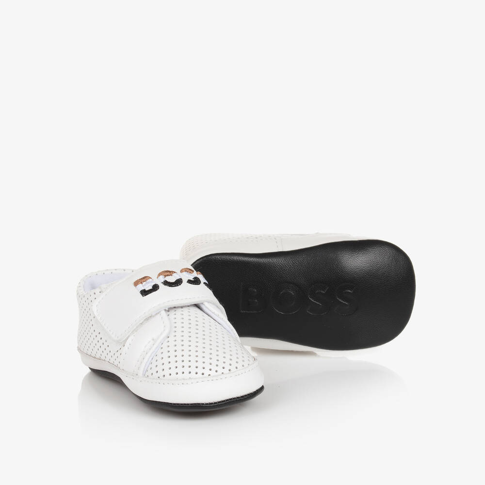 訳あり超特価の通販 BOSS - Baby Boys White Leather Pre-Walker Shoes トップス