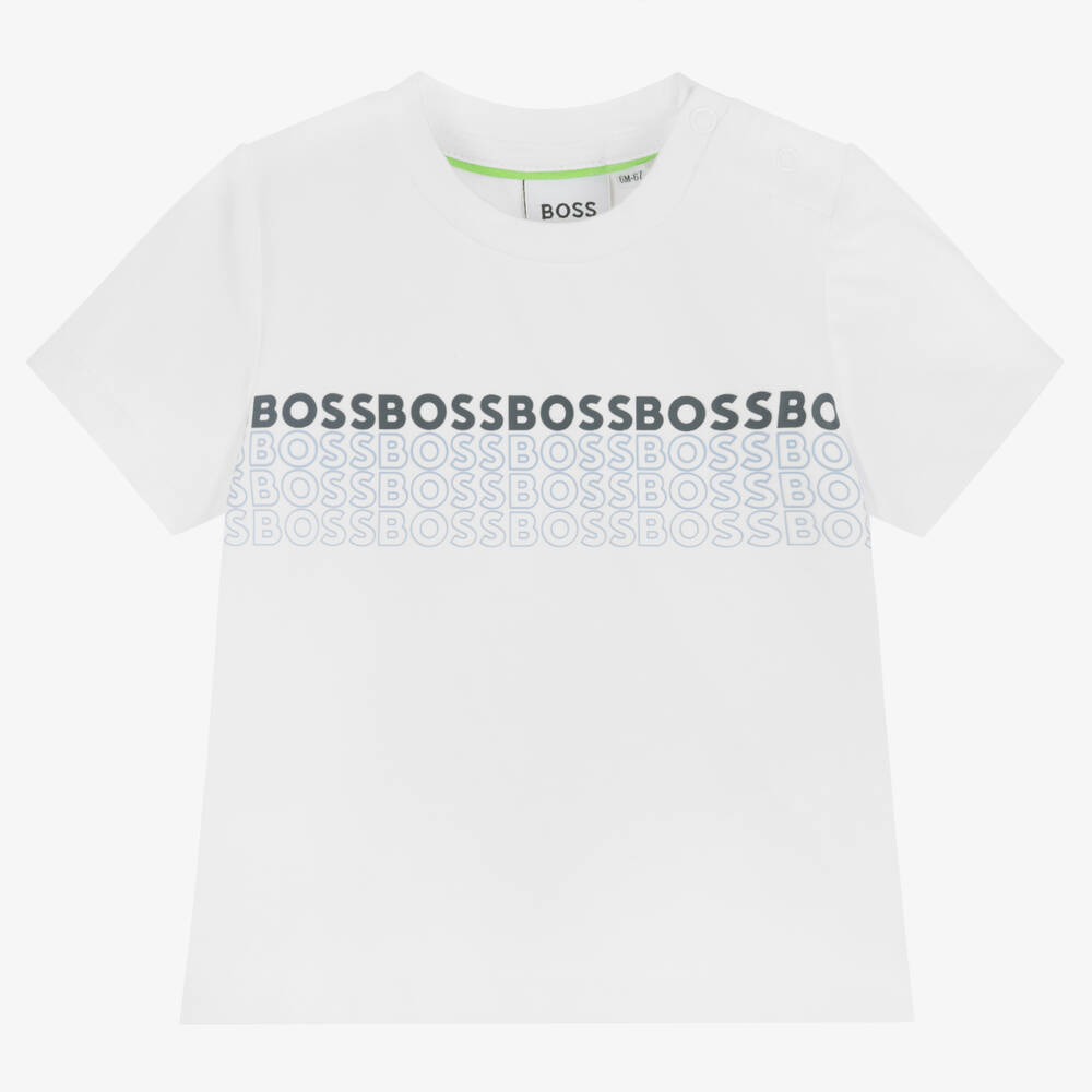 BOSS - Weißes Baby-T-Shirt für Jungen | Childrensalon