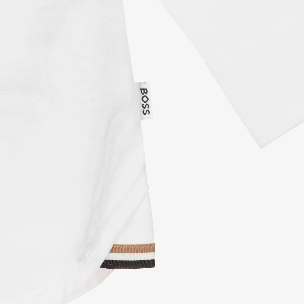 BOSS Chemise Oxford en coton blanc b b Childrensalon Outlet