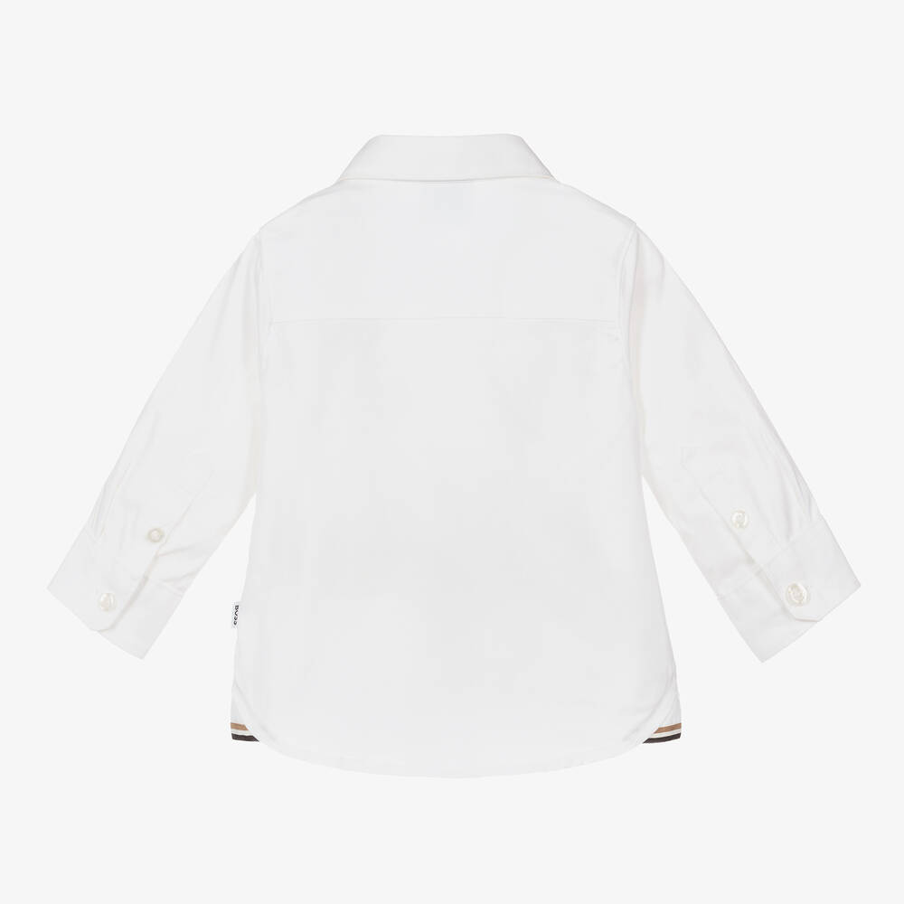 BOSS-Baby Boys White Oxford Cotton Shirt | Childrensalon Outlet