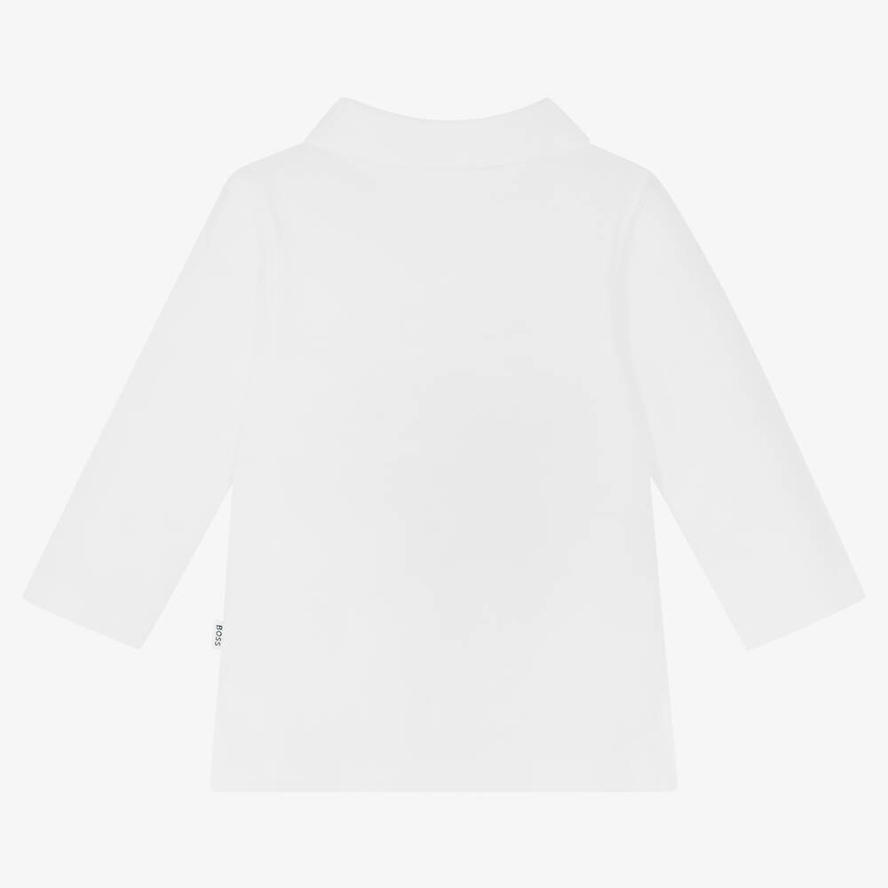 BOSS-Белая рубашка поло для малышей | Childrensalon Outlet