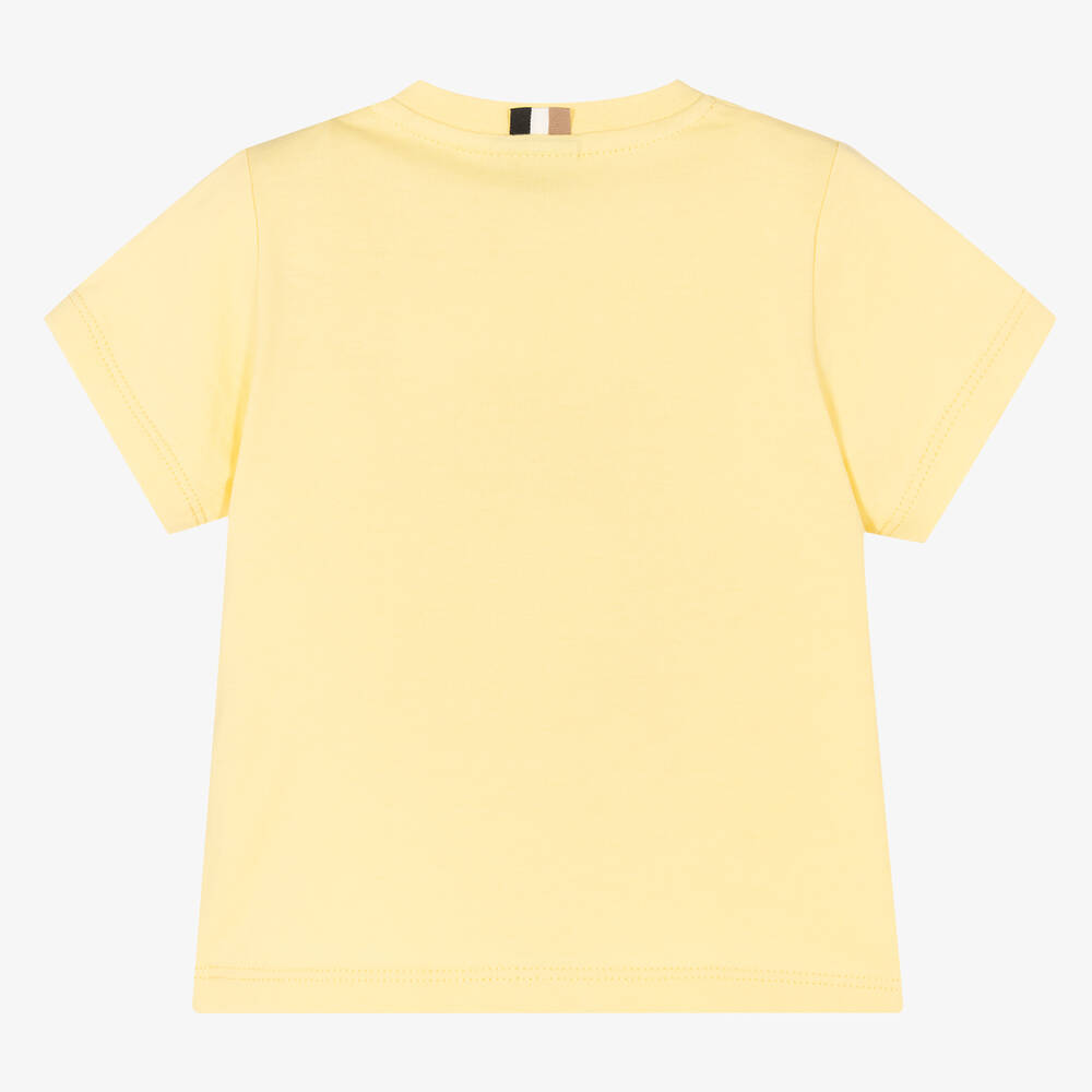 BOSS-Baby Boys Yellow Cotton Logo T-Shirt | Childrensalon Outlet