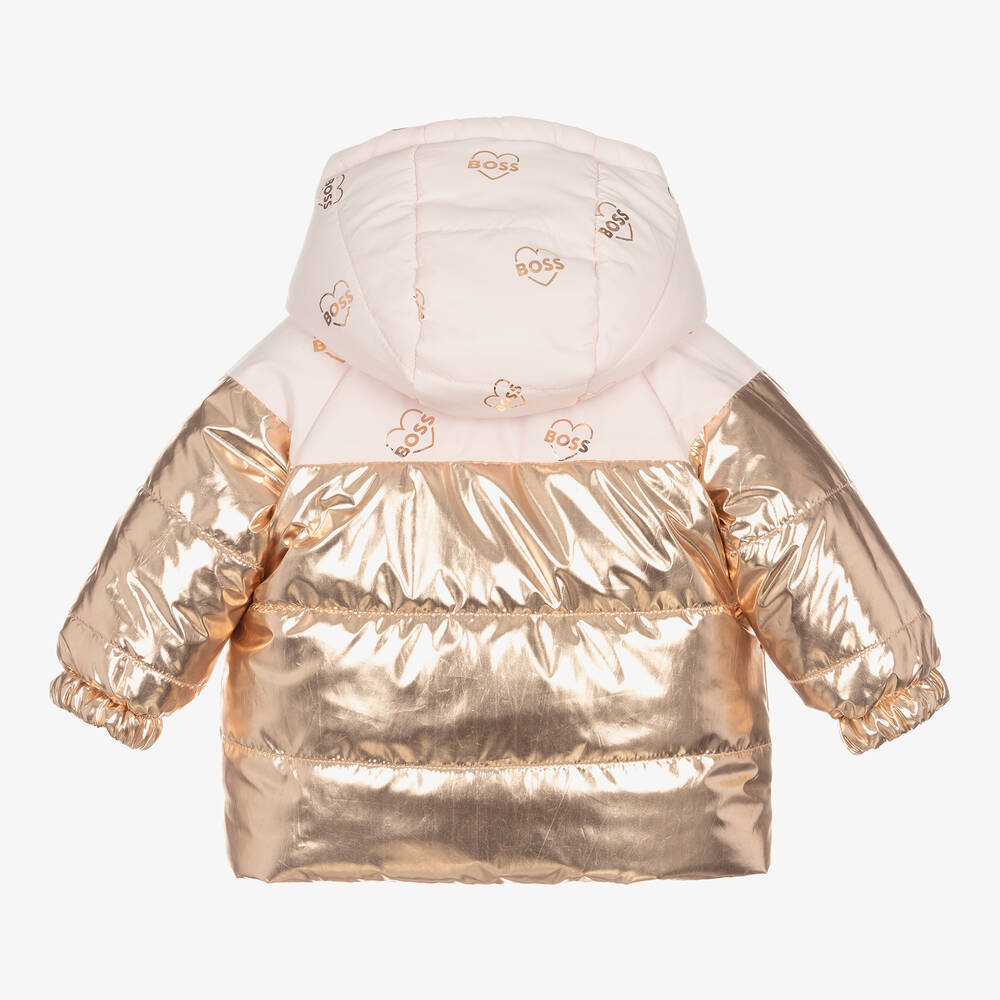بوس-معطف بوجهين أطفال بناتى لون زهري وروز ذهبي | Childrensalon Outlet