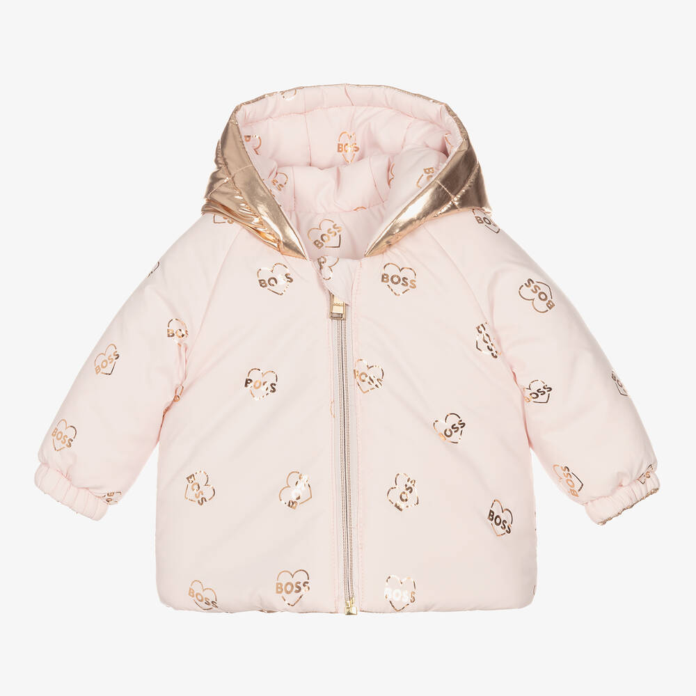 بوس-معطف بوجهين أطفال بناتى لون زهري وروز ذهبي | Childrensalon Outlet