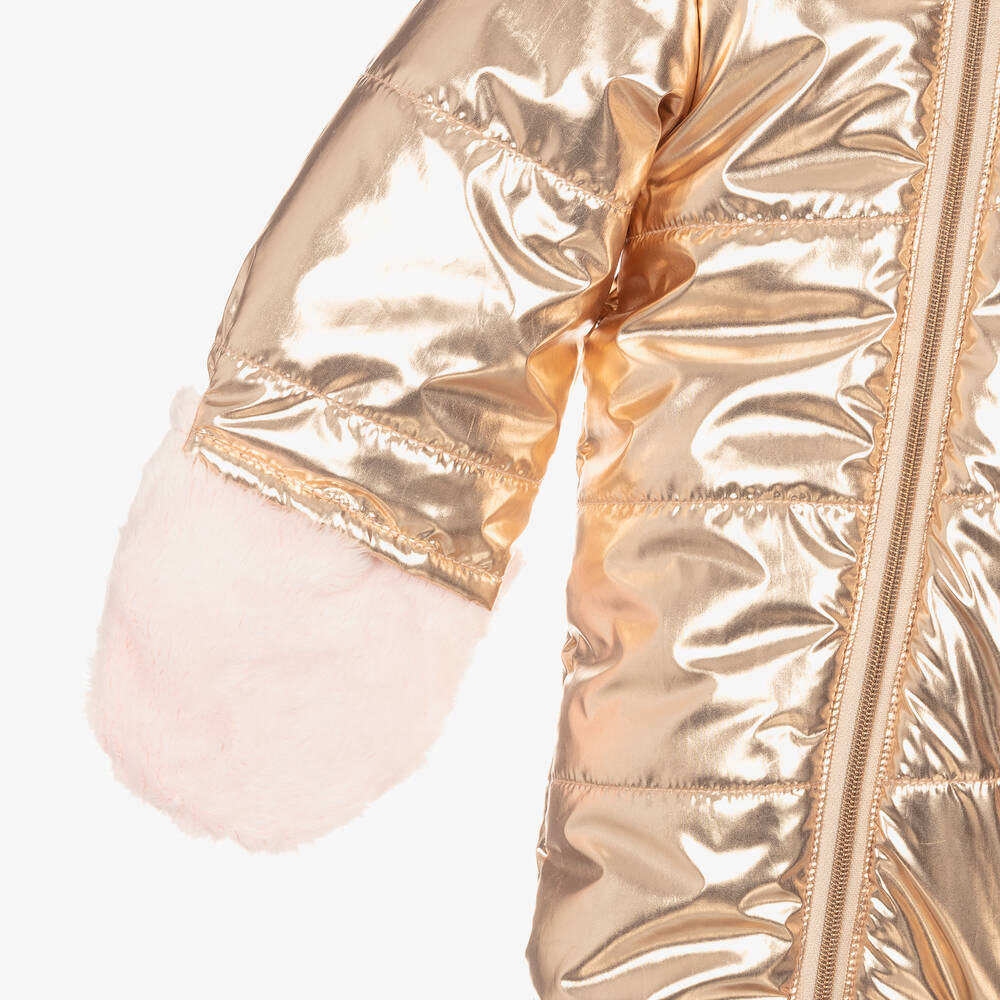 BOSS-Золотисто-розовый зимний комбинезон | Childrensalon Outlet