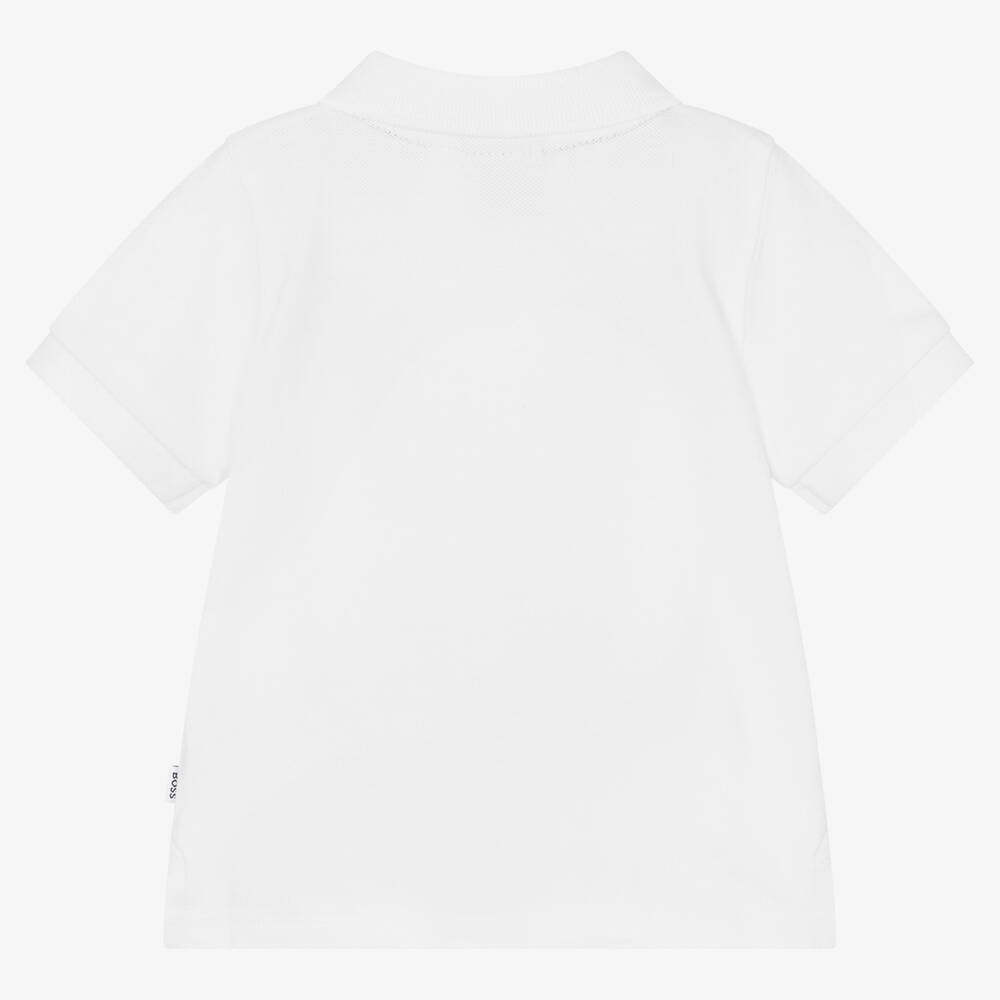BOSS-Белая рубашка поло для малышей | Childrensalon Outlet
