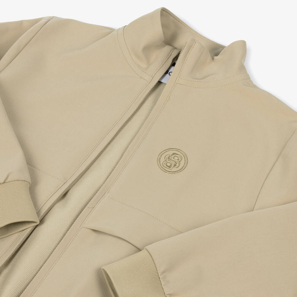 BOSS-Beige Boys Casual Zip Jacket | Childrensalon Outlet