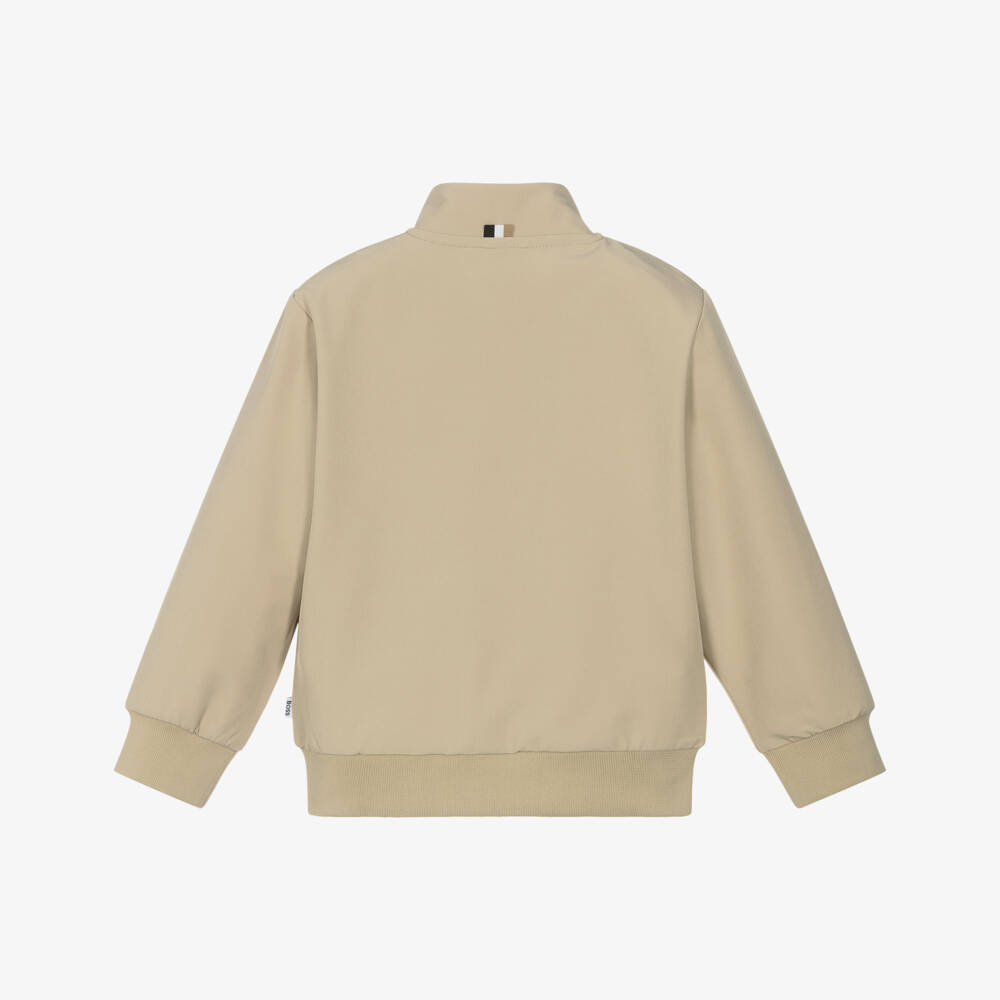 BOSS-Beige Boys Casual Zip Jacket | Childrensalon Outlet