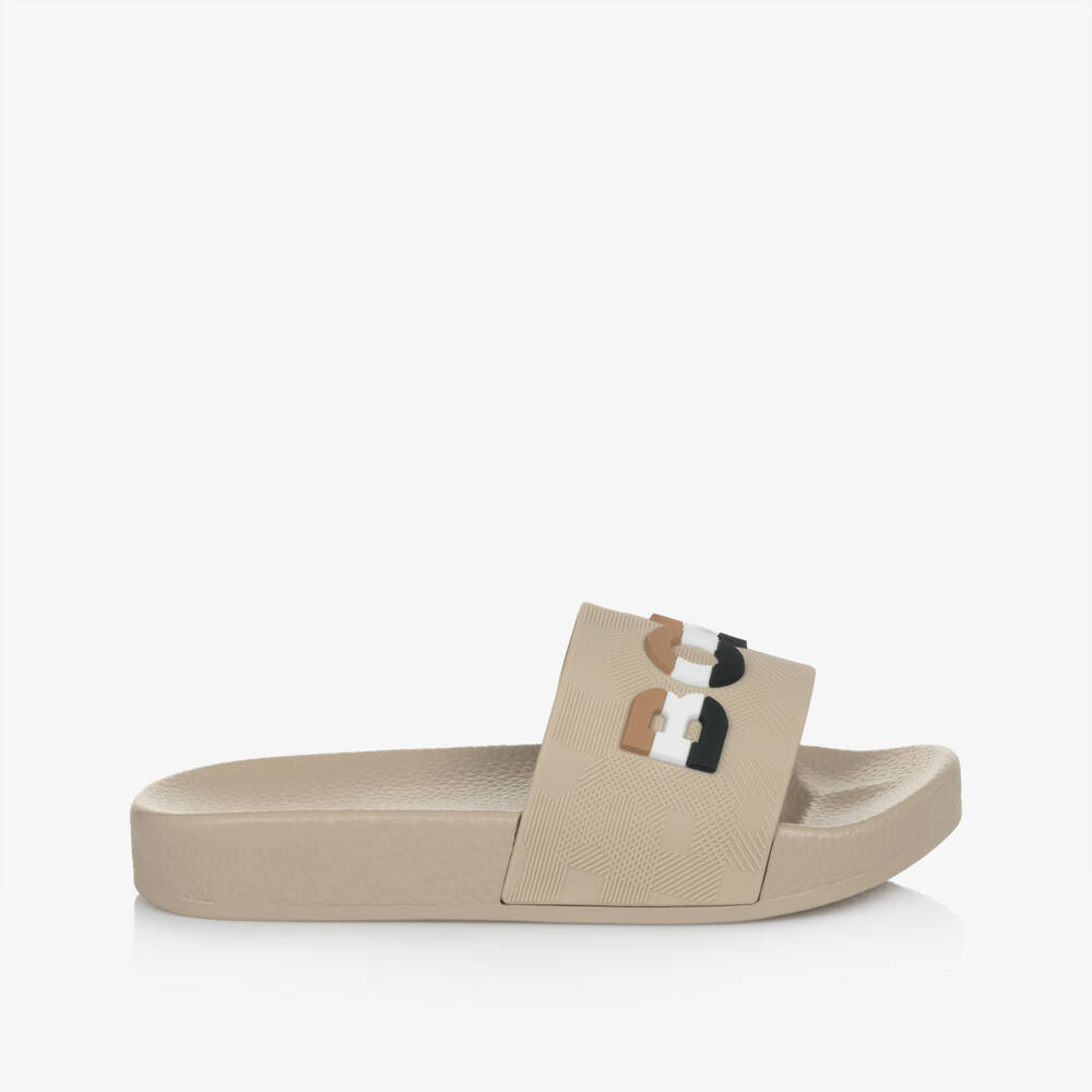 BOSS-Beige Boys Poolside Sandals | Childrensalon Outlet
