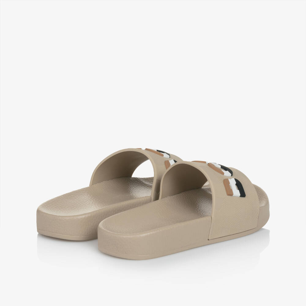 BOSS-Beige Boys Poolside Sandals | Childrensalon Outlet