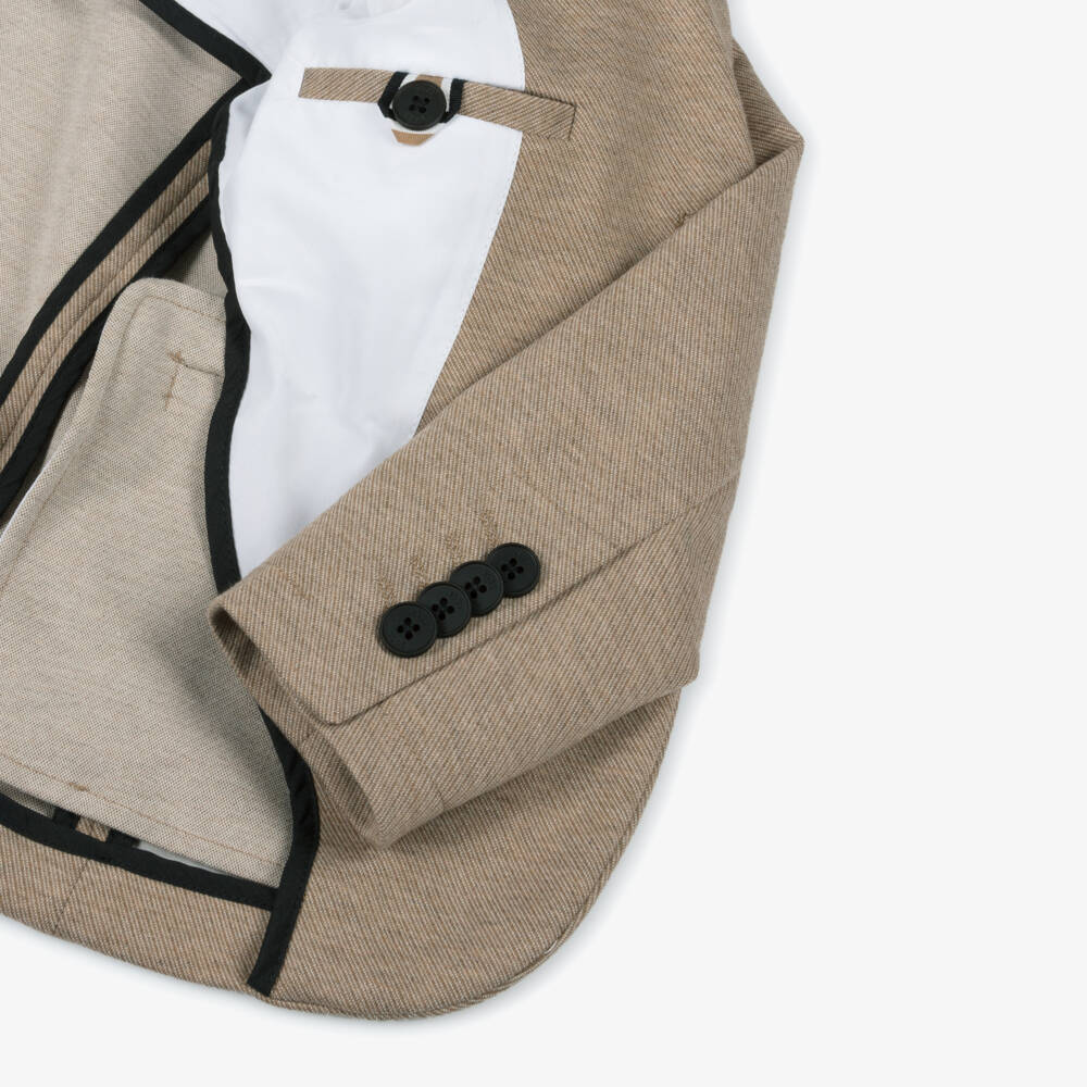 BOSS-Beige Knitted Suit for Boys | Childrensalon Outlet