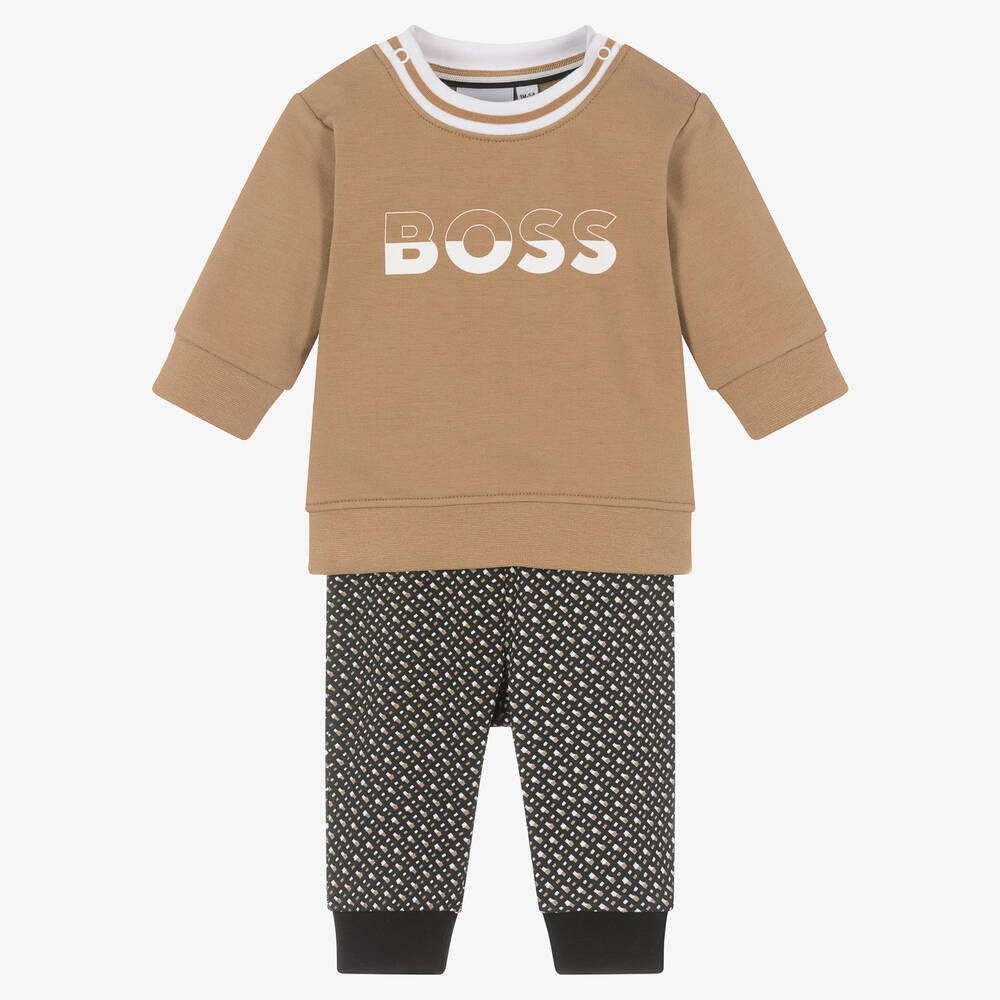 BOSS - Бежевый свитер и штанишки из органического хлопка | Childrensalon