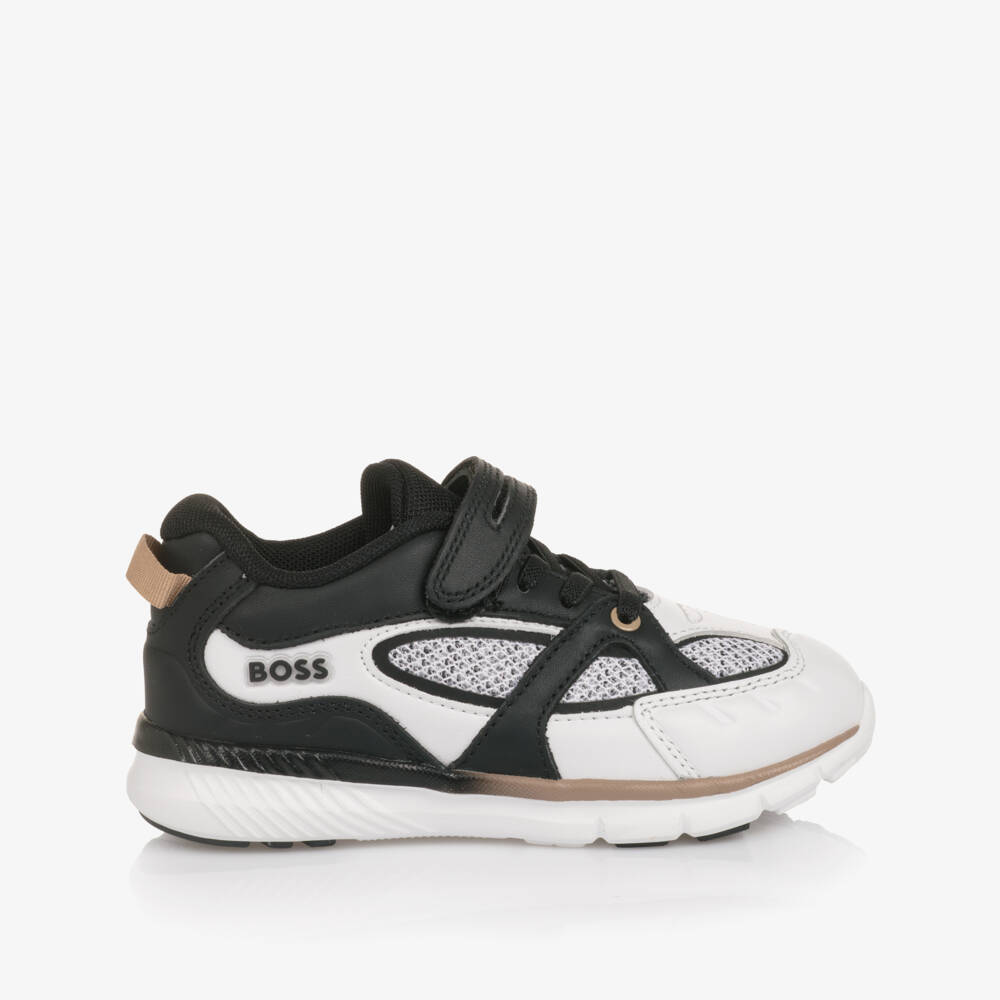 BOSS-Black And White Trainers | Childrensalon Outlet