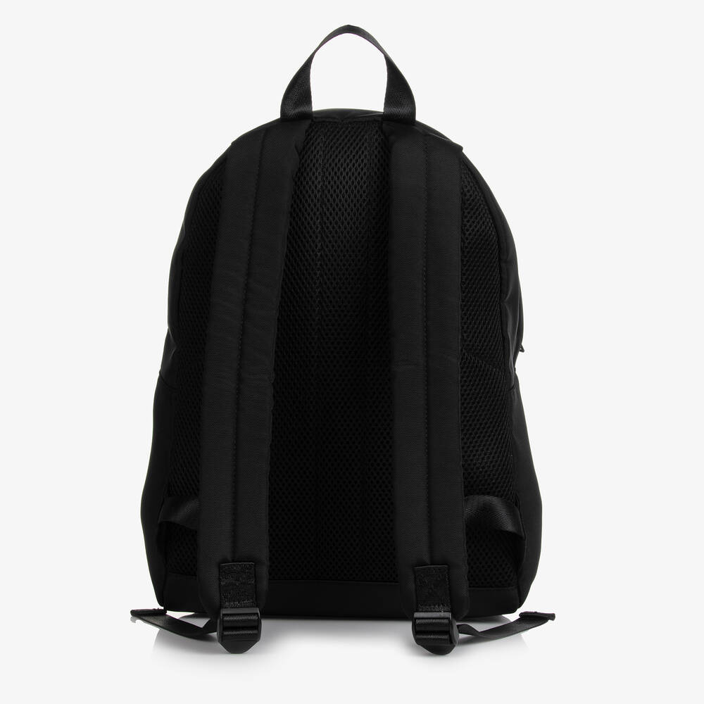 بوس-حقيبة ظهر كانفاس مقلم لون أسود وبيج للأطفال (36 سم) | Childrensalon Outlet