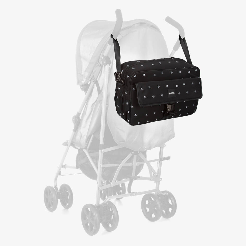 BOSS-Black Double B Monogram Logo Print Changing Bag (38cm) | Childrensalon Outlet