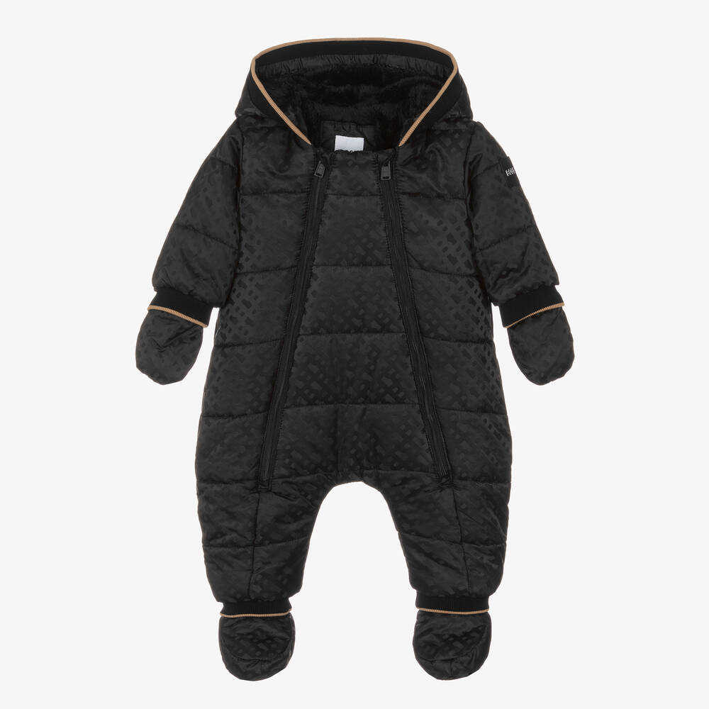 BOSS Combinaison de ski noire monogramme Childrensalon Outlet