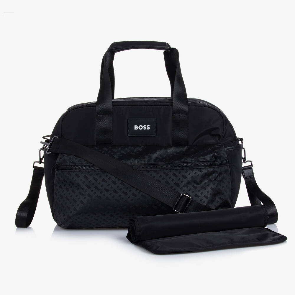 BOSS - Черная пеленальная сумка с монограммой (50см)  | Childrensalon