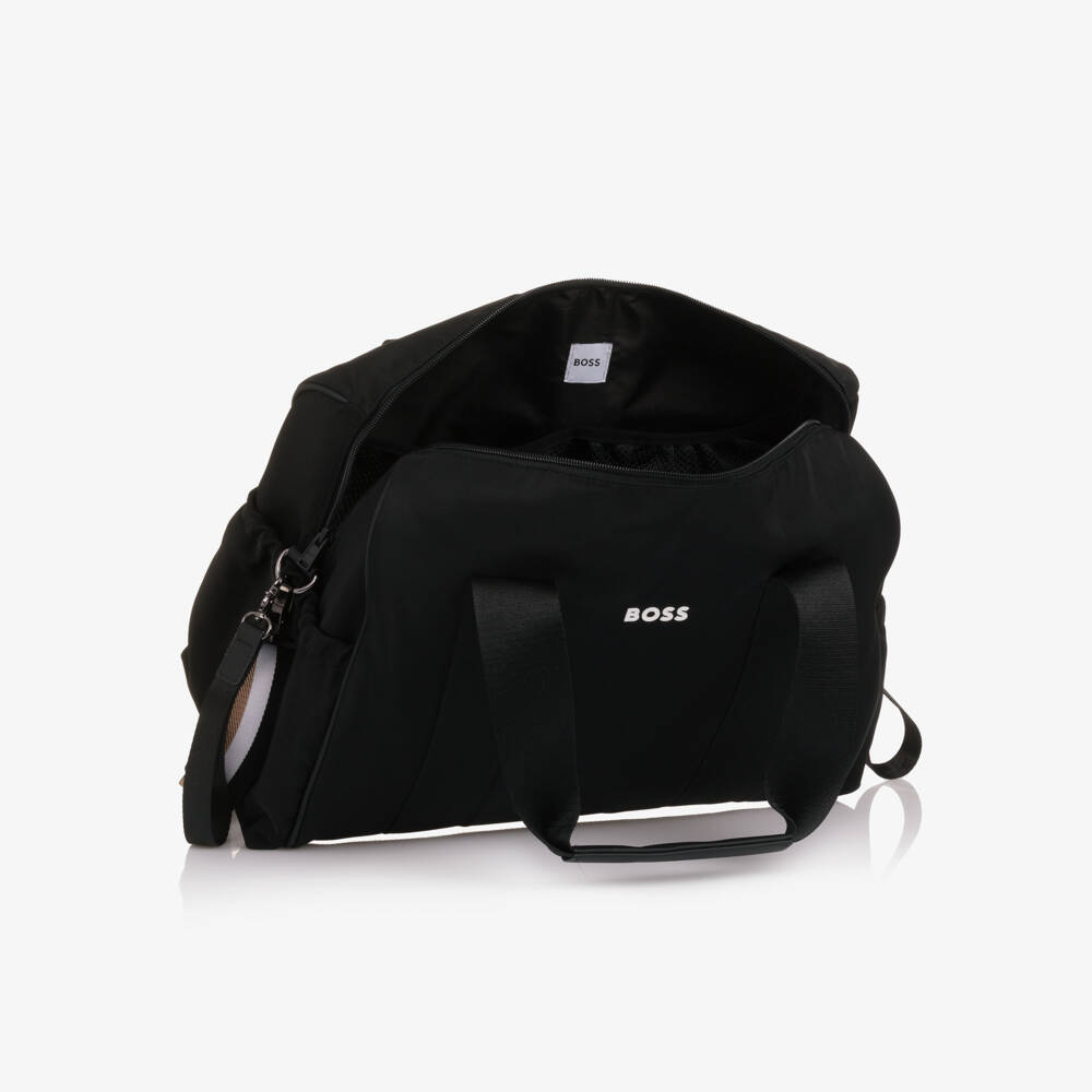 BOSS-Black Overnight Changing Bag with Logo Strap (38cm) | Childrensalon Outlet