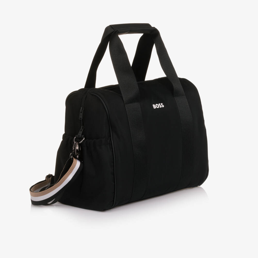 BOSS-Black Overnight Changing Bag with Logo Strap (38cm) | Childrensalon Outlet