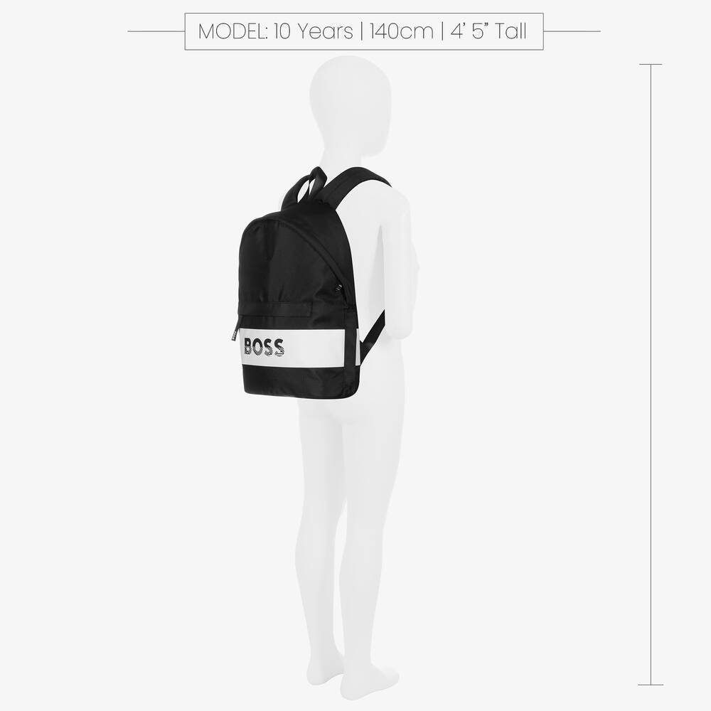 BOSS-Black & White Backpack (36cm) | Childrensalon Outlet