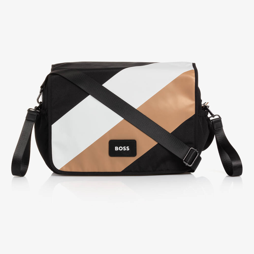 BOSS - Black, White & Beige Changing Bag (47cm) | Childrensalon