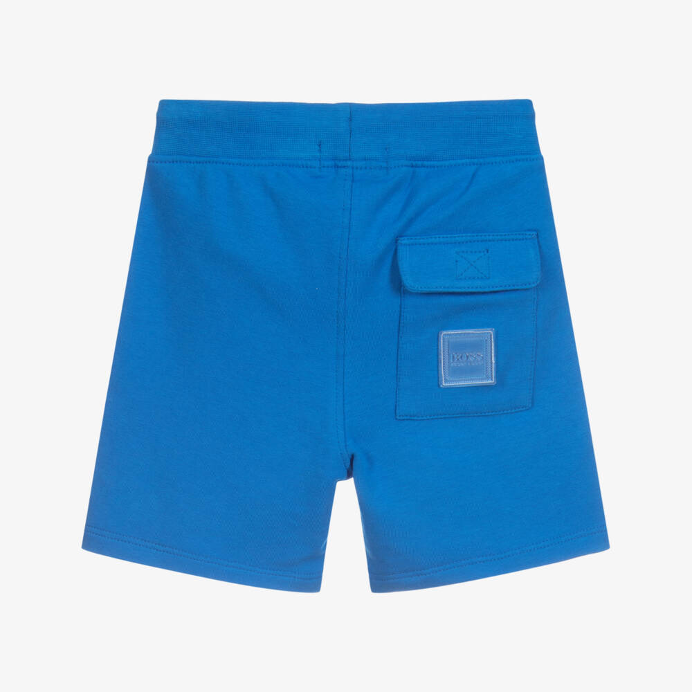 BOSS- Blue Cotton Logo Baby Shorts | Childrensalon Outlet