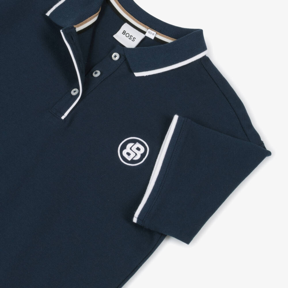 BOSS-Синее платье поло для девочек | Childrensalon Outlet