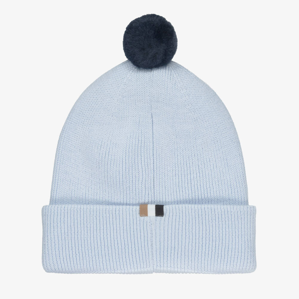 BOSS-Blue Pom Pom Hat | Childrensalon Outlet