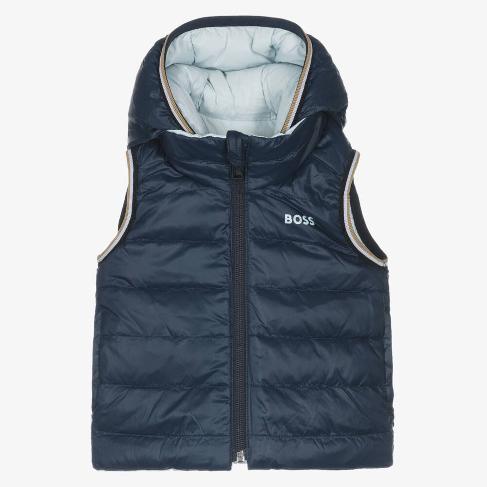 BOSS-Blue Reversible Gilet | Childrensalon Outlet