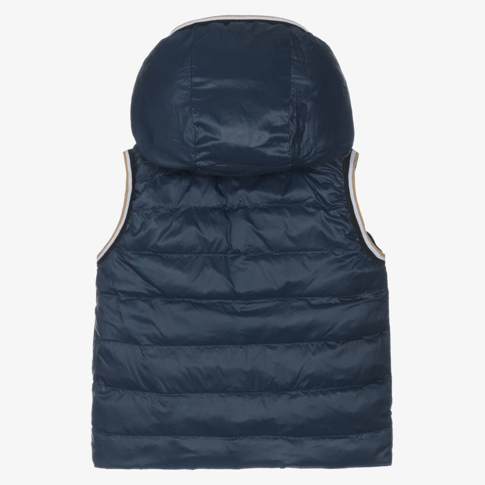 BOSS-Blue Reversible Gilet | Childrensalon Outlet