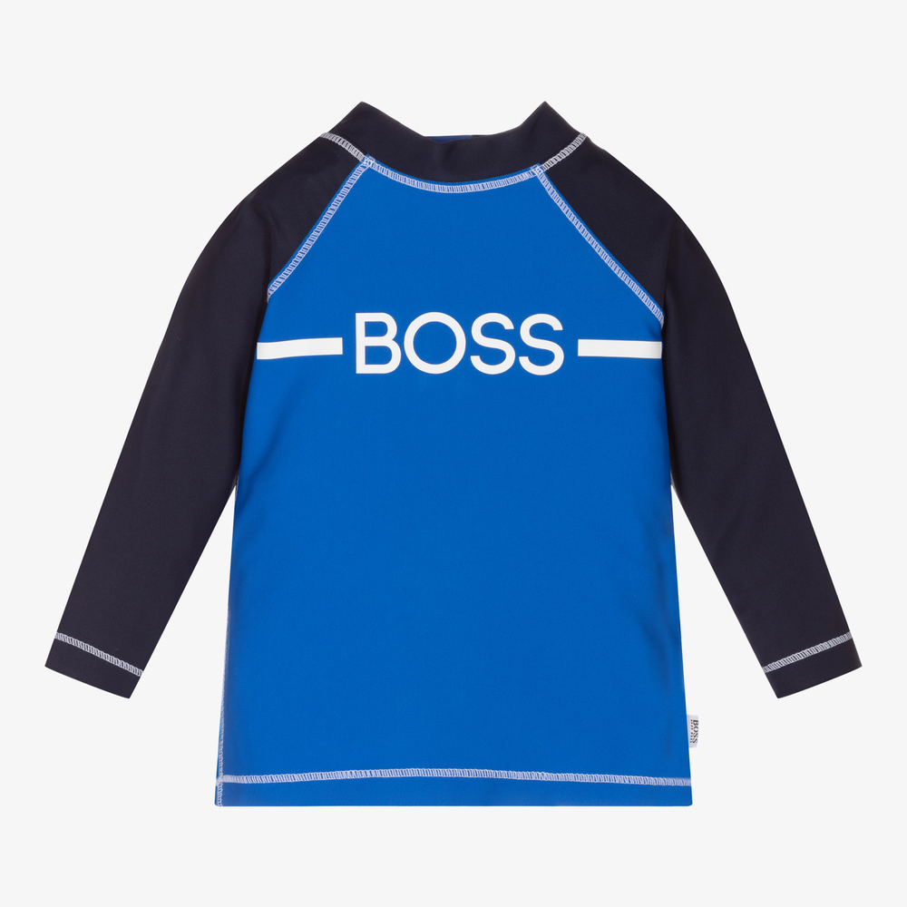 BOSS - Blue UV Rash Vest Top (UPF40+) | Childrensalon