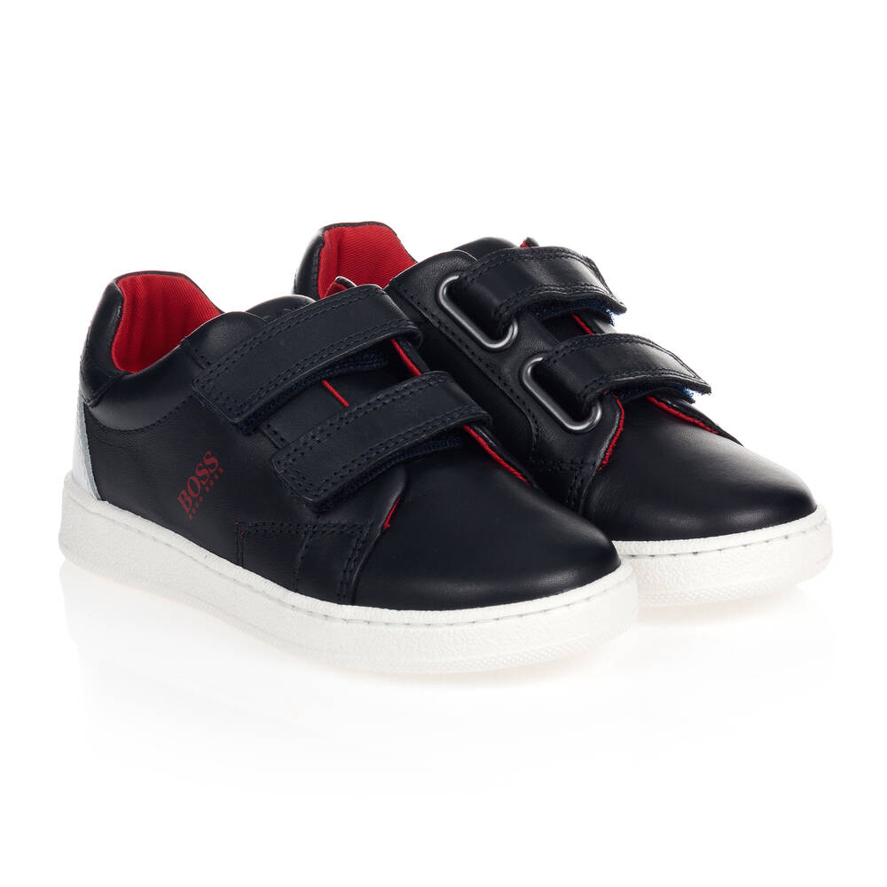 Boss white leather trainers store