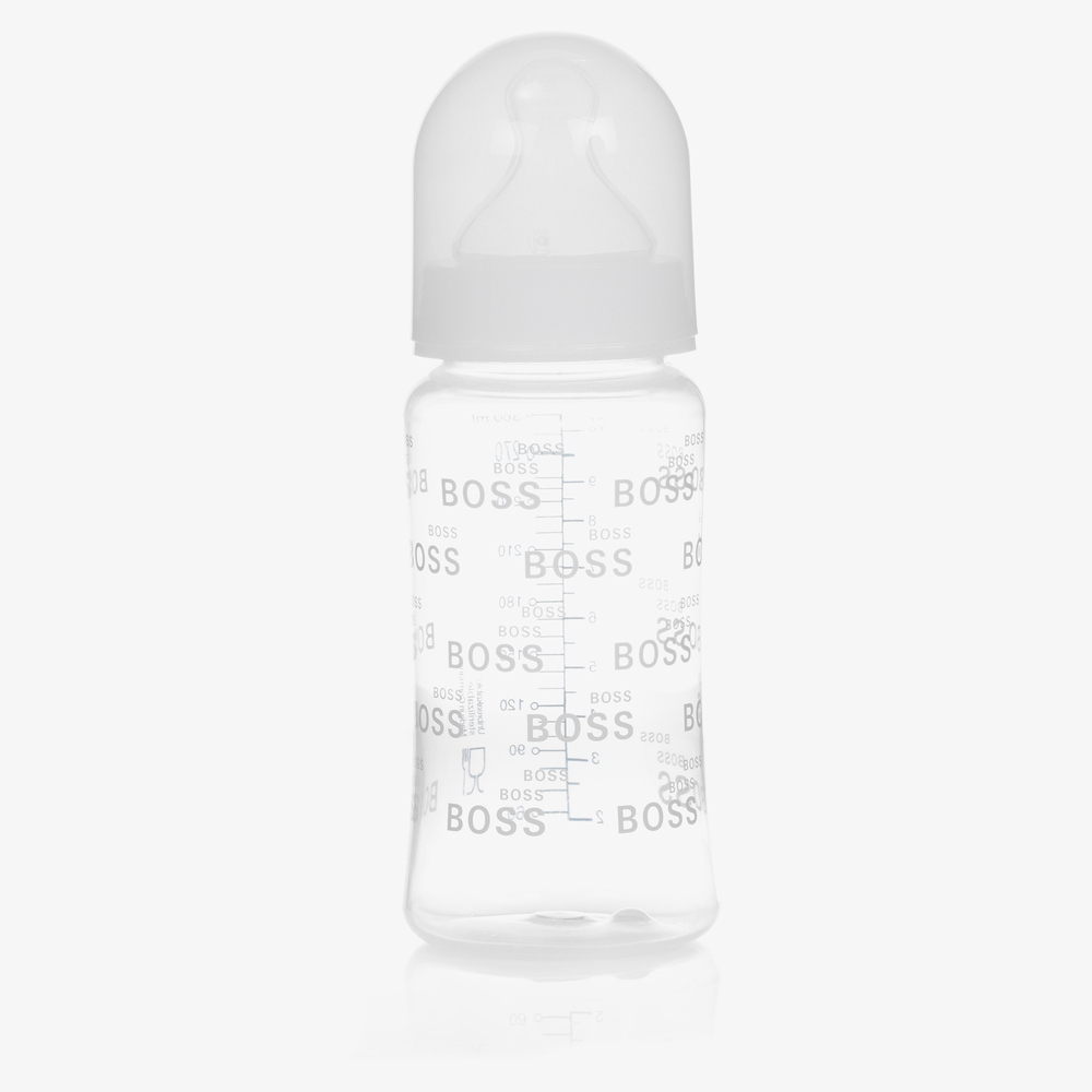 BOSS-طقم زجاجات رضاعة ومصّاصة لون أبيض (4 قطع) | Childrensalon Outlet