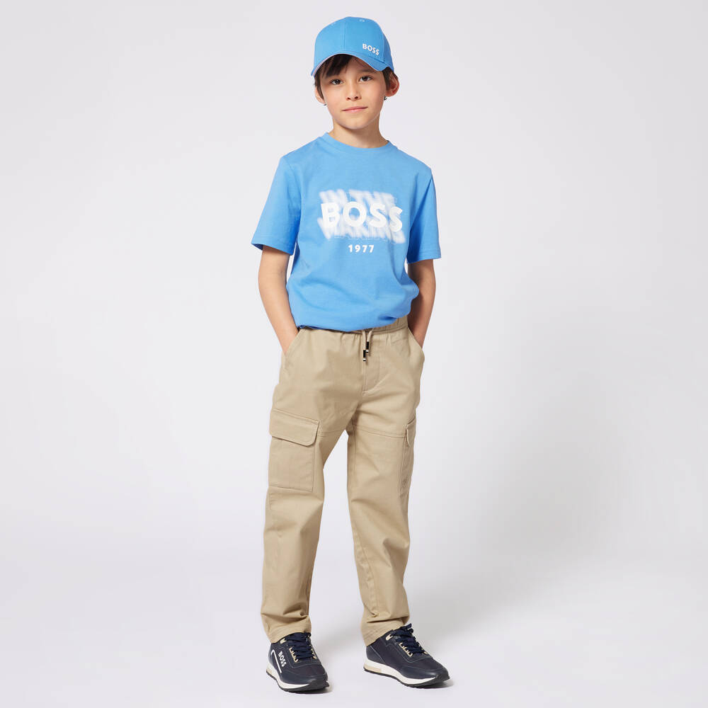 BOSS-Boys Beige Adventure Cargo Pants | Childrensalon Outlet