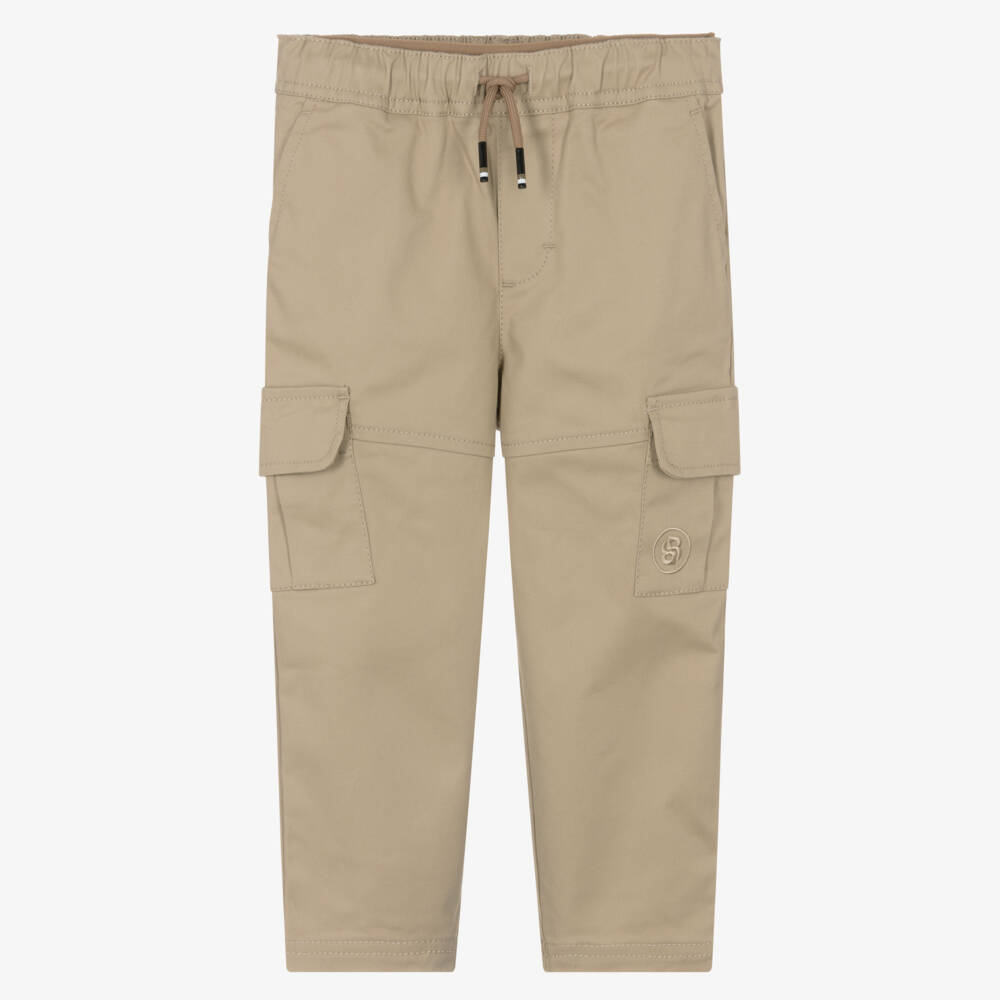 BOSS-Boys Beige Adventure Cargo Pants | Childrensalon Outlet