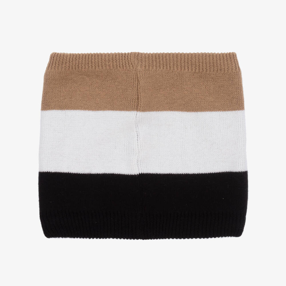 BOSS-Boys Beige & Black Knit Snood | Childrensalon Outlet
