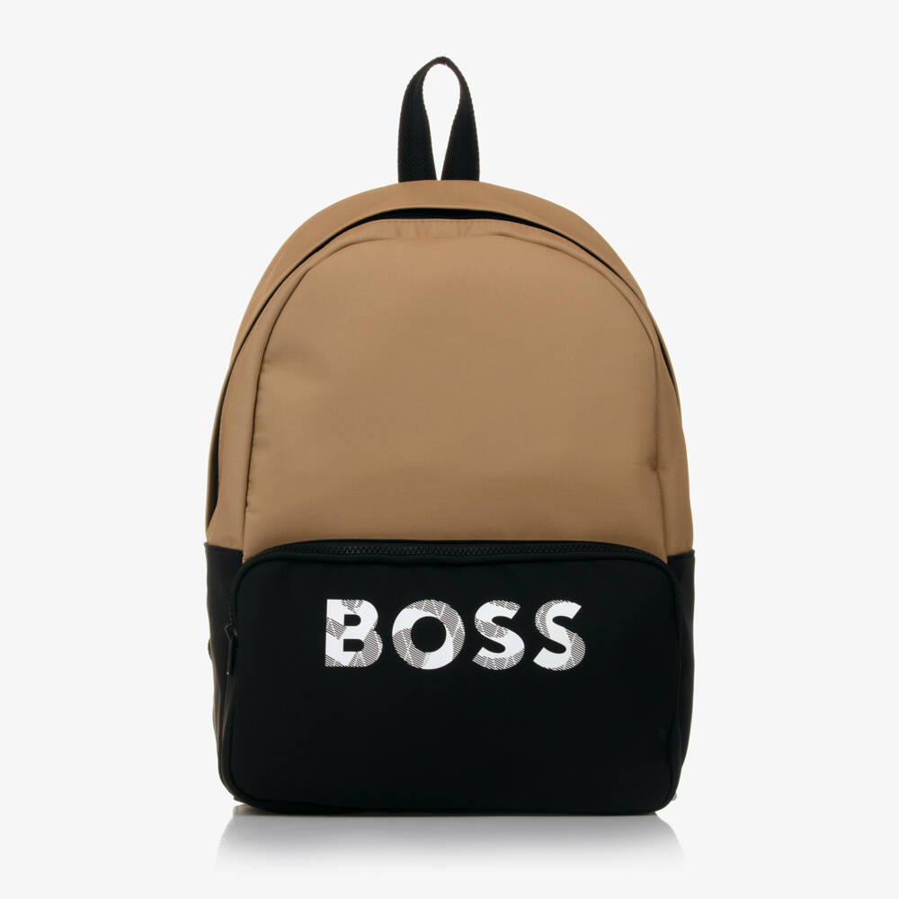 BOSS-Boys Beige & Black Rucksack | Childrensalon Outlet