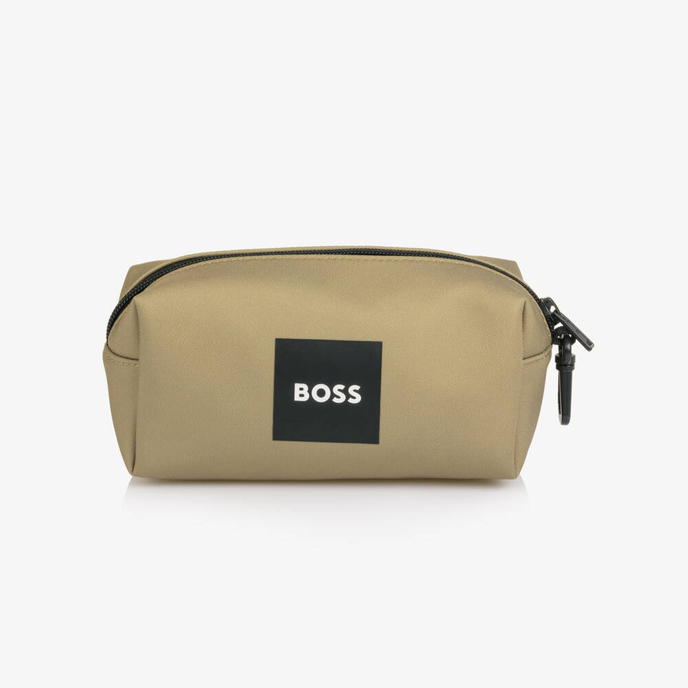 BOSS-Boys Beige Canvas Backpack & Pencil Case (38cm) | Childrensalon Outlet