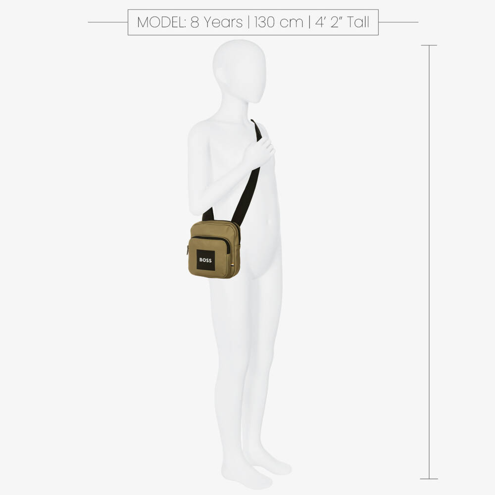 BOSS-Boys Beige Canvas Messenger Bag (18cm) | Childrensalon Outlet