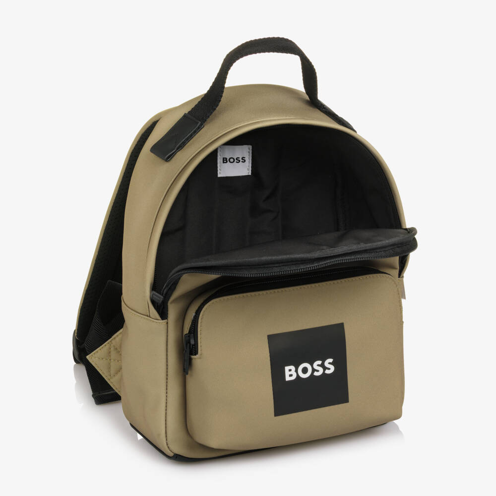 BOSS-Boys Beige Canvas Mini Backpack (28cm) | Childrensalon Outlet