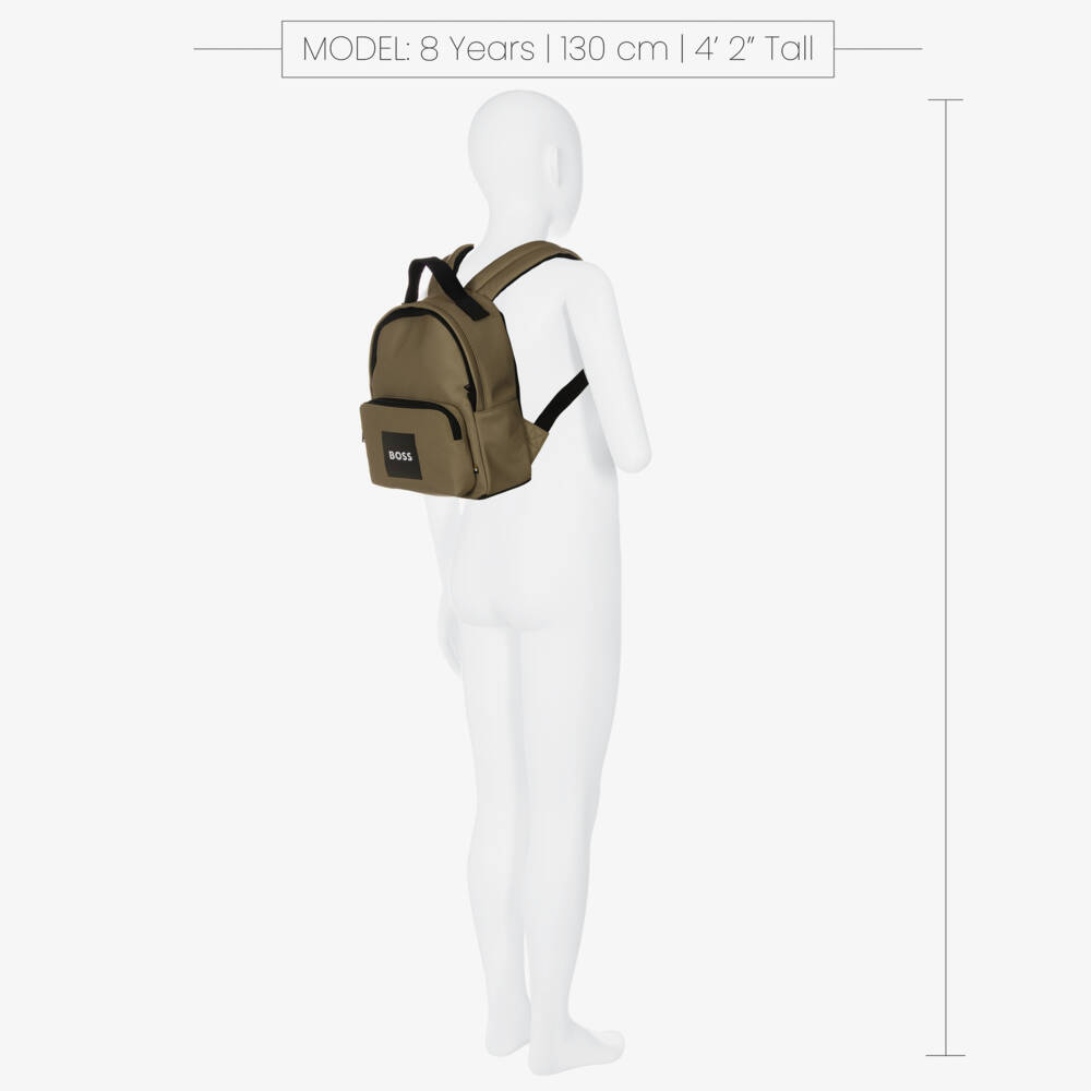 BOSS-Boys Beige Canvas Mini Backpack (28cm) | Childrensalon Outlet