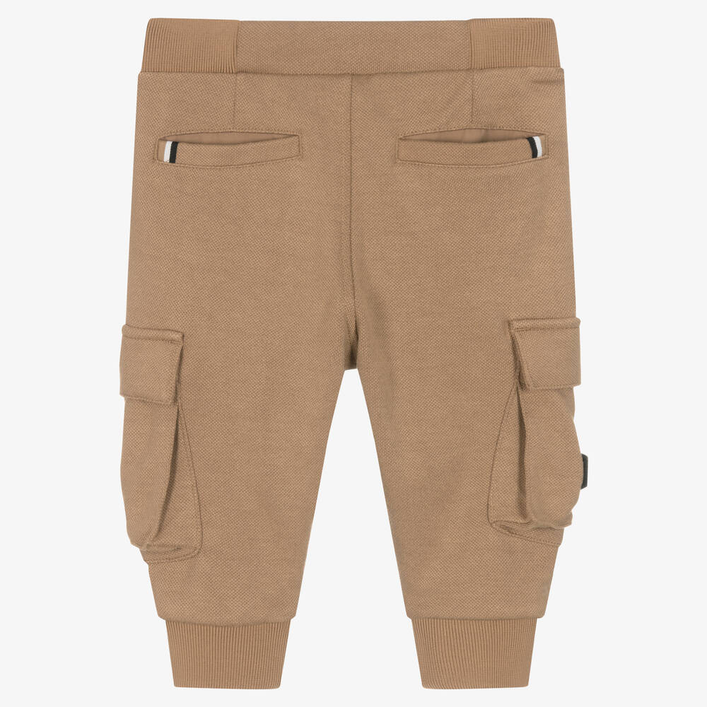 بوس-جوغرز كارغو قطن جيرسي لون بيج أطفال ولادي | Childrensalon Outlet