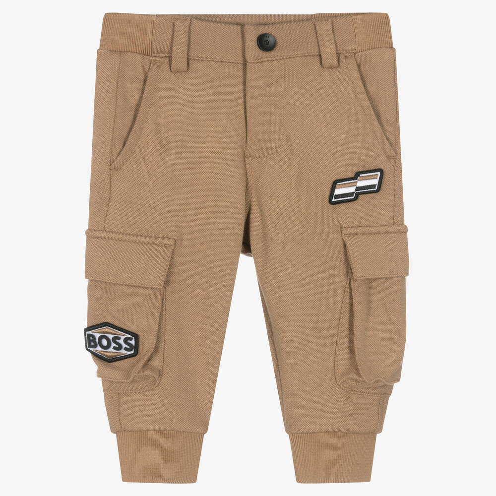 BOSS - Pantalon de jogging cargo beige | Childrensalon