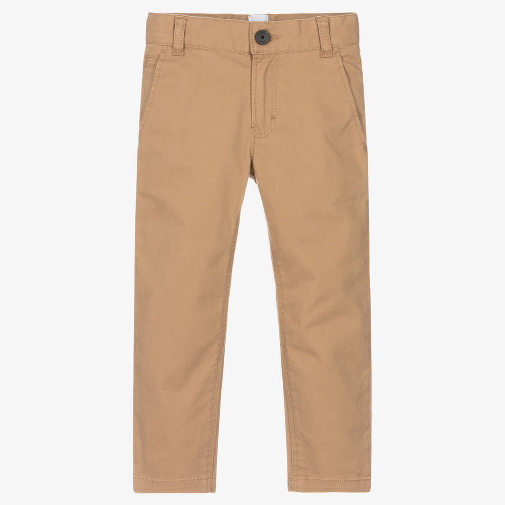 BOSS - Boys Beige Chino Trousers | Childrensalon