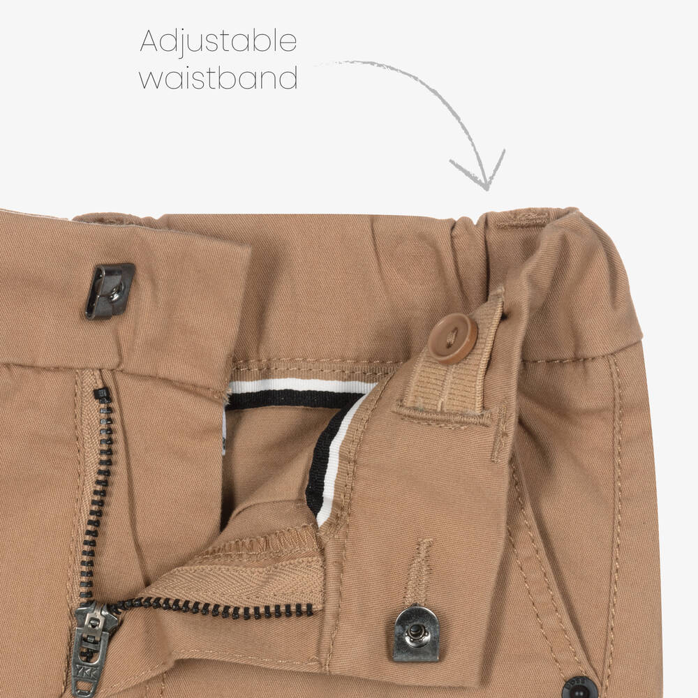 BOSS-Бежевые хлопковые шорты чинос | Childrensalon Outlet