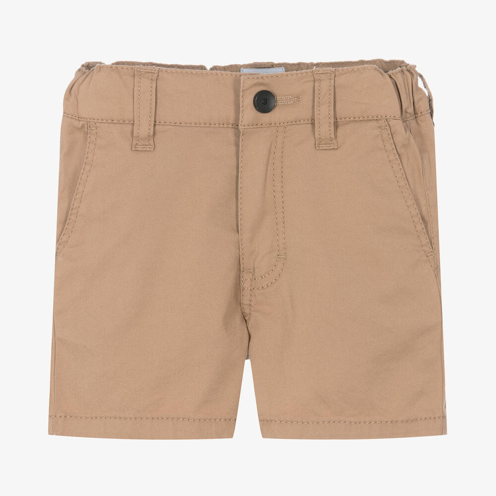 Boys Beige Cotton Chino Shorts