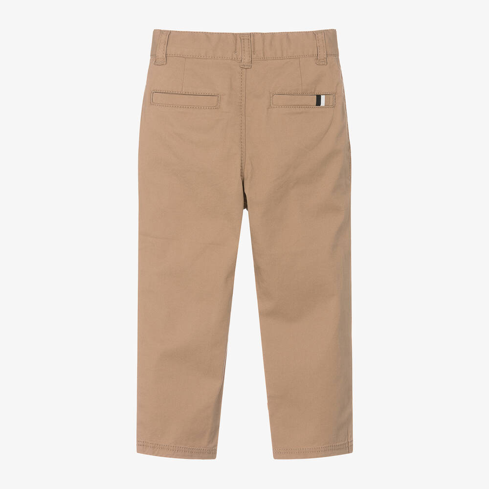 BOSS-Boys Beige Cotton Chino Trousers | Childrensalon Outlet
